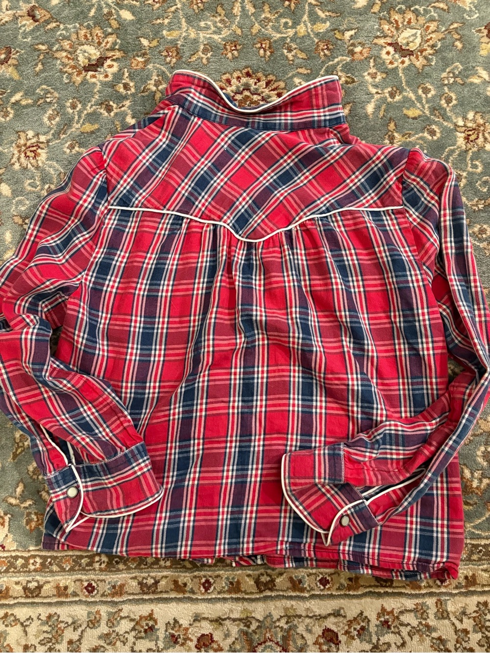 Denim & Supply Ralph Lauren Red Plaid Western-Style Button-Down Shirt - Picture 3 of 3